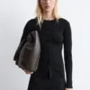 Rib-Knit Merino Wool Cardigan