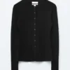 Rib-Knit Merino Wool Cardigan