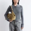 Rib-Knit Merino Wool Polo Top