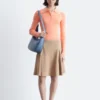 Rib-Knit Merino Wool Polo Top