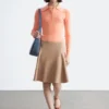 Rib-Knit Merino Wool Polo Top
