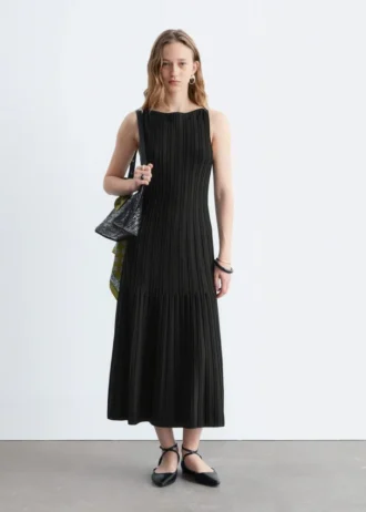 Rib-Knit Midi Dress