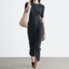 Rib-Knit Midi Dress
