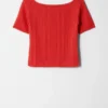 Rib-Knit Off-Shoulder Top