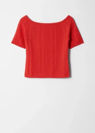 Rib-Knit Off-Shoulder Top