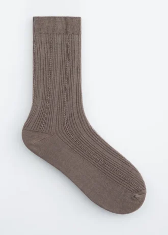 Rib-Knit Silk-Blend Socks