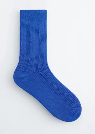 Rib-Knit Silk-Blend Socks