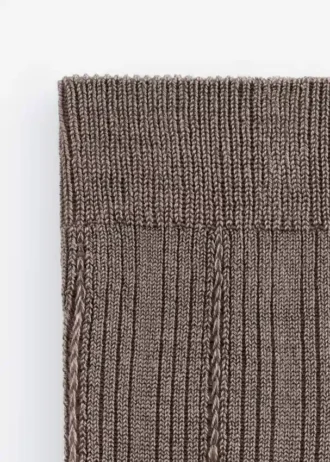 Rib-Knit Silk-Blend Socks