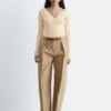 Rib-Knit V-Neck Top