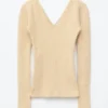 Rib-Knit V-Neck Top