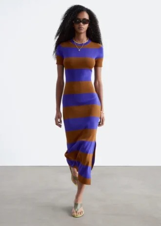 Rib-Knitted Maxi Dress