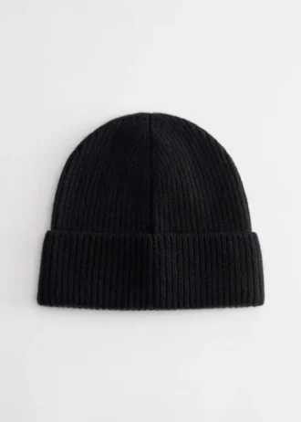 Ribbed Cashmere Knit Beanie
