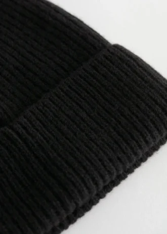 Ribbed Cashmere Knit Beanie