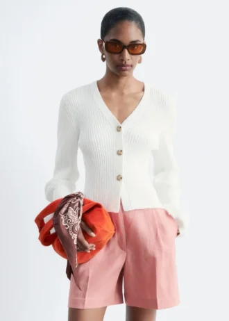 Ribbed Cotton Cardigan