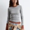 Ribbed Long-Sleeve Top