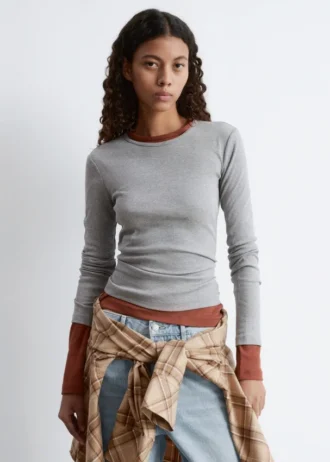 Ribbed Long-Sleeve Top