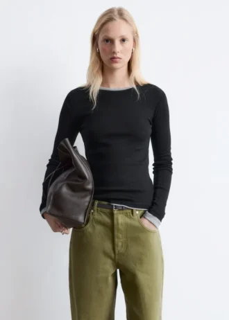 Ribbed Long-Sleeve Top