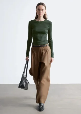 Ribbed Long-Sleeve Top