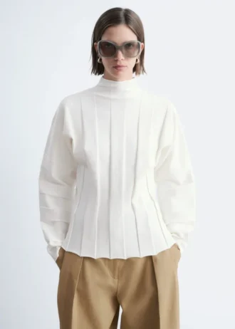 Ribbed Mock-Neck Top