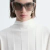 Ribbed Mock-Neck Top
