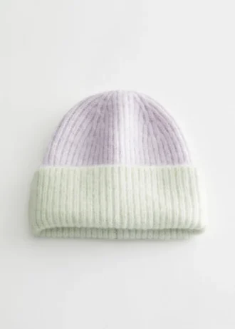 Ribbed Mohair Blend Beanie