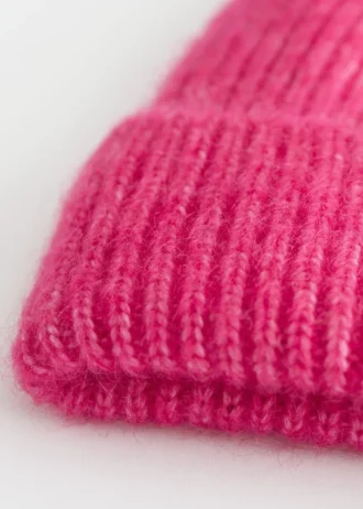 Ribbed Mohair Blend Beanie
