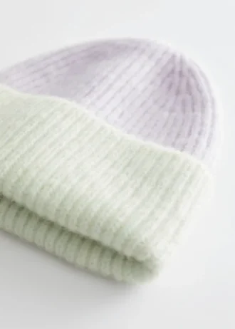 Ribbed Mohair Blend Beanie