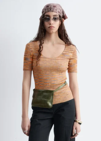 Ribbed Scoop Neck Top