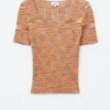 Ribbed Scoop Neck Top