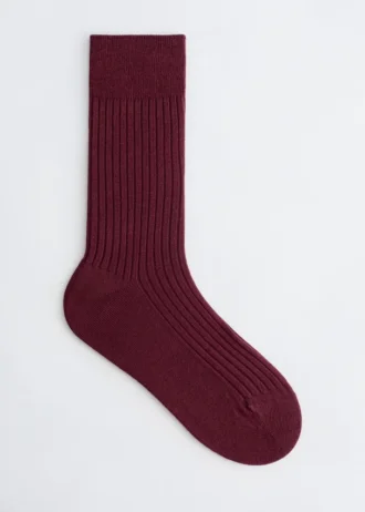 Ribbed Silk Socks