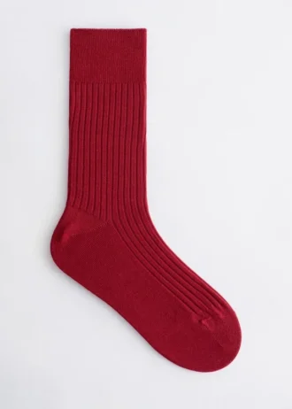 Ribbed Silk Socks