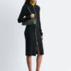 Ribbed Zip-Front Midi Dress