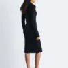 Ribbed Zip-Front Midi Dress