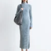 Ribbed Zip-Up Maxi Dress