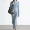 Ribbed Zip-Up Maxi Dress