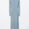 Ribbed Zip-Up Maxi Dress