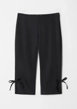 Ribbon-Detailed Capri Trousers