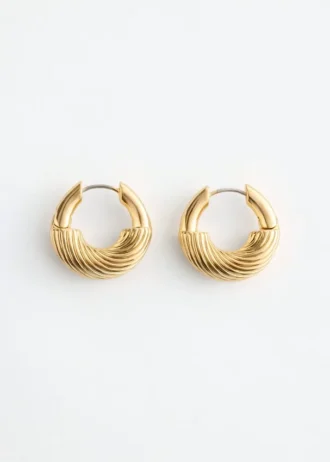 Ridged Hoop Earrings