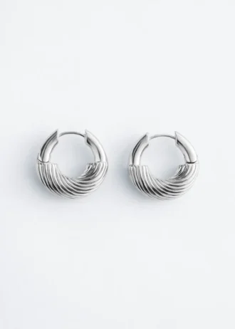 Ridged Hoop Earrings