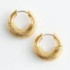 Ridged Hoop Earrings