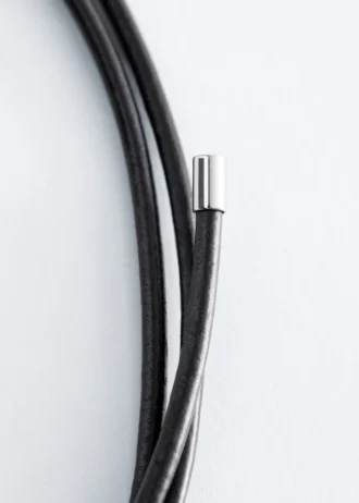 Ring-Pendant Leather Necklace