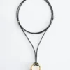 Ring-Pendant Leather Necklace