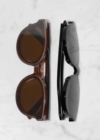 Round-Frame Acetate Sunglasses