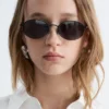 Round Wire-Frame Sunglasses