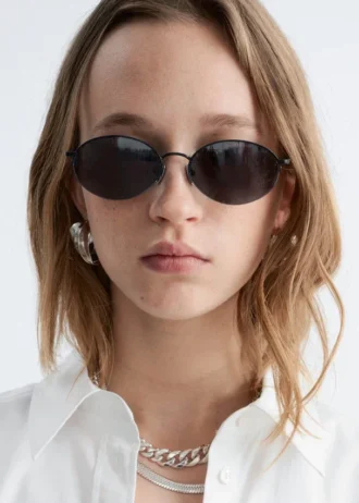 Round Wire-Frame Sunglasses