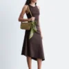Ruche Asymmetric Midi Dress