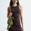 Ruche Asymmetric Midi Dress
