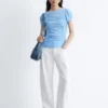 Ruched Cap-Sleeve Top
