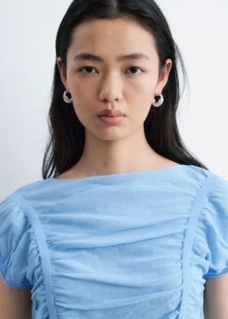 Ruched Cap-Sleeve Top