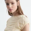 Ruched Cap-Sleeve Top